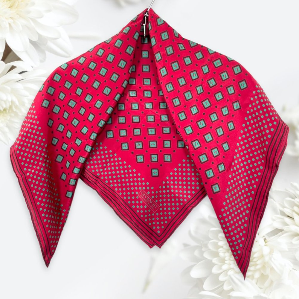 Vintage Givenchy Nouvelle Boutique Geometric Silk Scarf